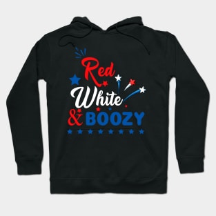 Red White And Boozy 4th Of July Hoodie